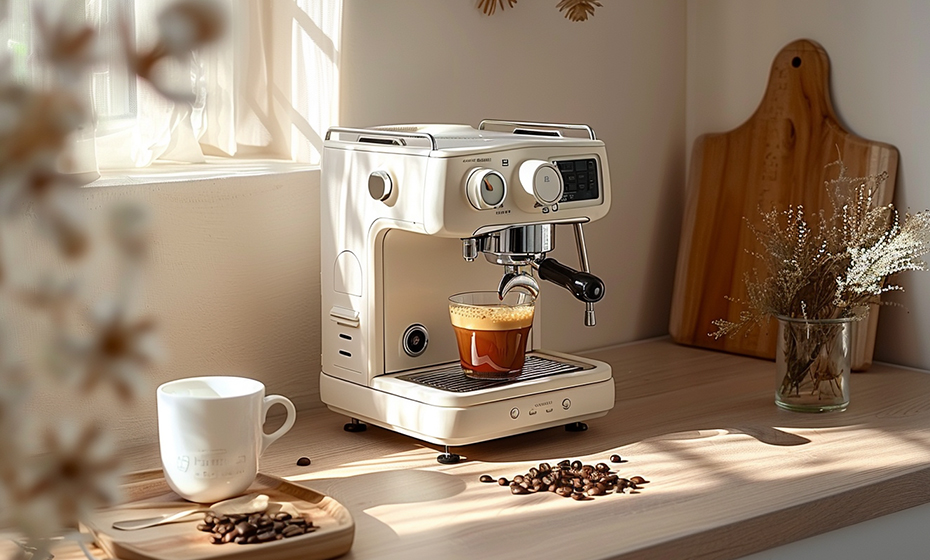 Escenario de componentes de la m&aacute;quina de caf&eacute;